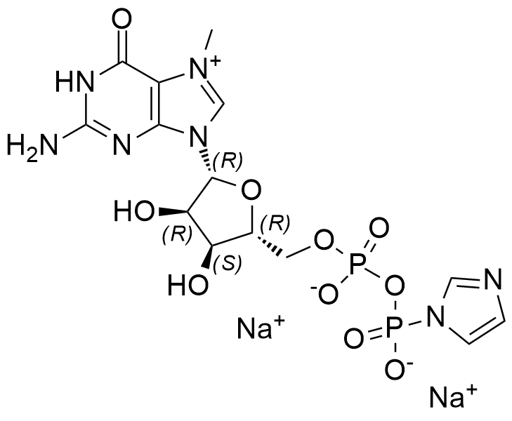 5′-Guanylic acid, 7-methyl-, monoanhydride with 1Himidazol-1- ylphosphonic acid, disodium salt